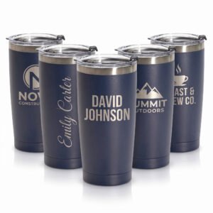 Custom Engraved 20 oz Stainless Steel Tumbler – Personalized Insulated Travel Mug with Logo, Name or Text - Image 3