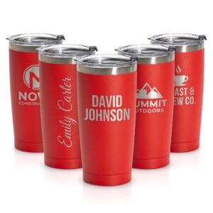 Custom Engraved 20 oz Stainless Steel Tumbler – Personalized Insulated Travel Mug with Logo, Name or Text - Image 4