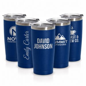 Custom Engraved 20 oz Stainless Steel Tumbler – Personalized Insulated Travel Mug with Logo, Name or Text - Image 5