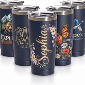 Personalized 20 oz Tumbler with Lid, Custom Full Color Stainless Steel Cup - Image 3