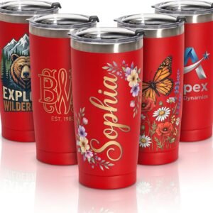 Personalized 20 oz Tumbler with Lid, Custom Full Color Stainless Steel Cup - Image 5